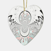 Grayscale Kaleidoscope Art Print Keramisch Ornament (Links)