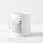 Grayscale Kaleidoscope Art Print Koffiemok (Voorkant links)