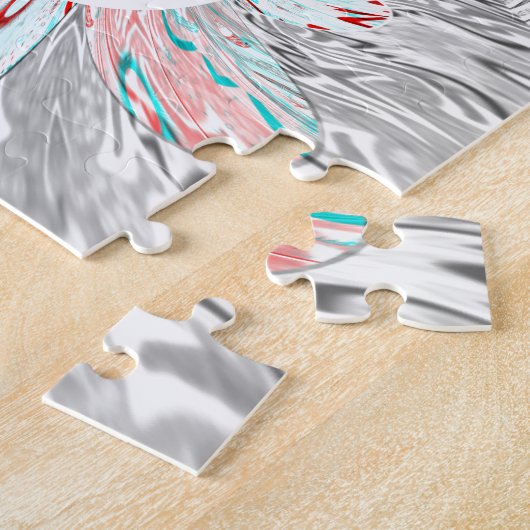 Grayscale Kaleidoscope Art Print Legpuzzel (Zijkant)