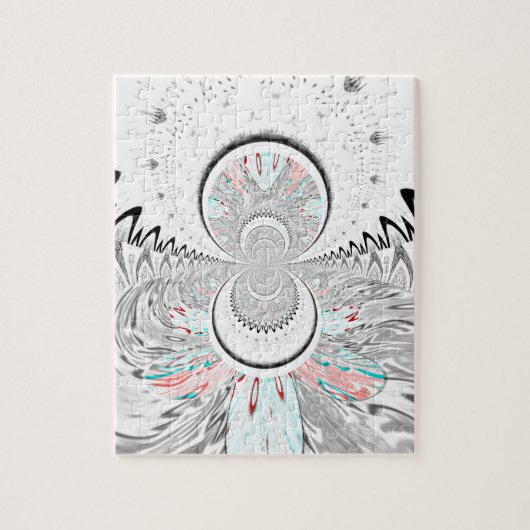 Grayscale Kaleidoscope Art Print Legpuzzel (Verticaal)