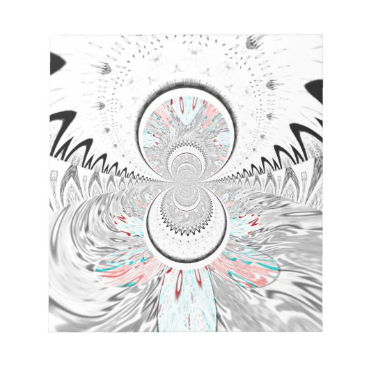 Grayscale Kaleidoscope Art Print Notitieblok (Voorkant)