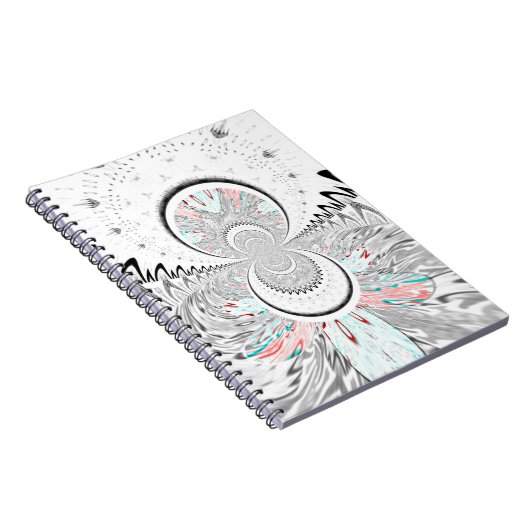 Grayscale Kaleidoscope Art Print Notitieboek (Rechterzijde)