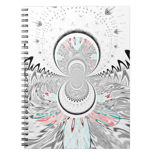 Grayscale Kaleidoscope Art Print Notitieboek (Voorkant)