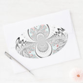 Grayscale Kaleidoscope Art Print Ovale Sticker (Envelop)