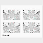 Grayscale Kaleidoscope Art Print Rechthoekige Sticker (Vel)