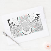 Grayscale Kaleidoscope Art Print Rechthoekige Sticker (Envelop)