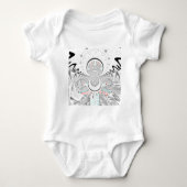 Grayscale Kaleidoscope Art Print Romper (Voorkant)