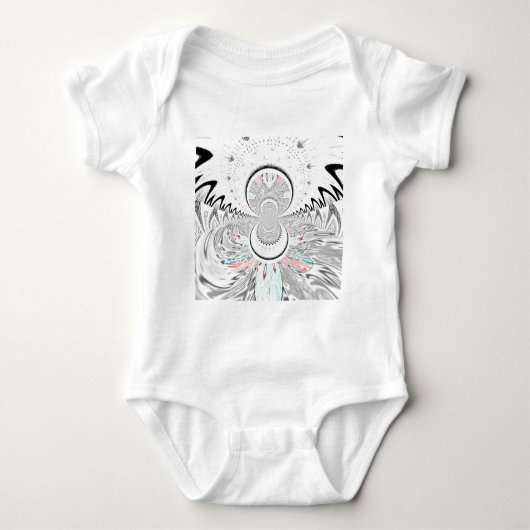 Grayscale Kaleidoscope Art Print Romper (Voorkant)