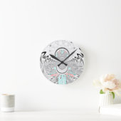 Grayscale Kaleidoscope Art Print Ronde Klok (Huis)