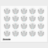 Grayscale Kaleidoscope Art Print Ronde Sticker (Vel)