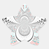 Grayscale Kaleidoscope Art Print Ster Sticker (Voorkant)