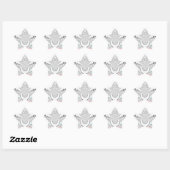 Grayscale Kaleidoscope Art Print Ster Sticker (Vel)