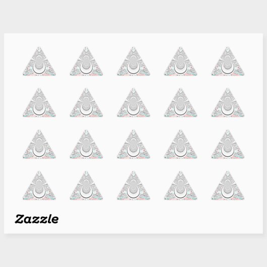 Grayscale Kaleidoscope Art Print Sticker (Vel)
