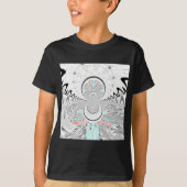 Grayscale Kaleidoscope Art Print T-shirt (Voorkant)