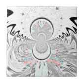 Grayscale Kaleidoscope Art Print Tegeltje (Voorkant)