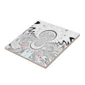 Grayscale Kaleidoscope Art Print Tegeltje (Zijkant)