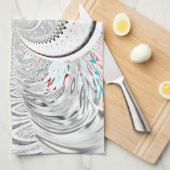 Grayscale Kaleidoscope Art Print Theedoek (Quarter Fold)