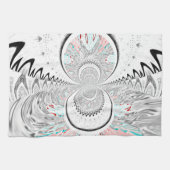 Grayscale Kaleidoscope Art Print Theedoek (Horizontaal)