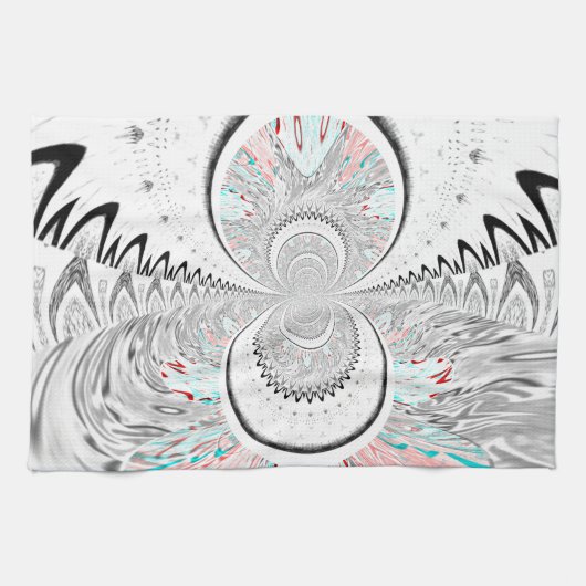 Grayscale Kaleidoscope Art Print Theedoek (Horizontaal)