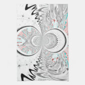 Grayscale Kaleidoscope Art Print Theedoek (Verticaal)