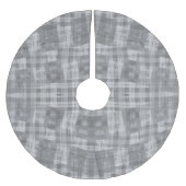 Grayscale Kaleidoscope Plaid Abstract Geometric Sy Kerstboom Rok (Voorkant)