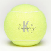 Grayscale Manuscript Aangepast Aangepast Monogram  Tennisballen (Voorkant)