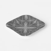 Grayscale Monochrome Cloudy Grey Abstract Patroon Papieren Bordje (Gebogen)