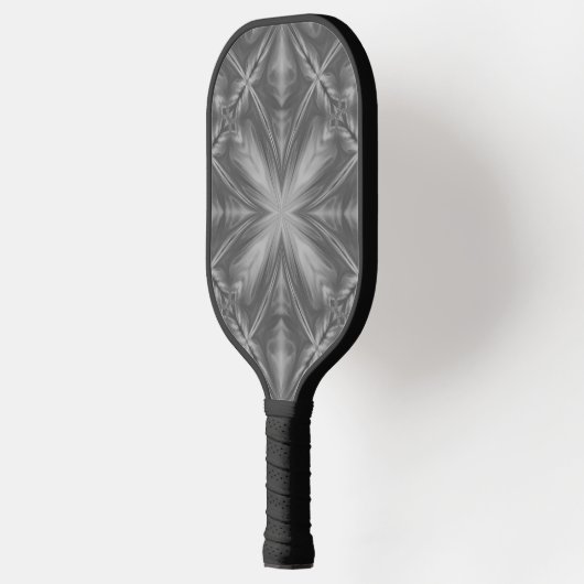 Grayscale Monochrome Cloudy Grey Abstract Patroon Pickleball Paddle (Links)