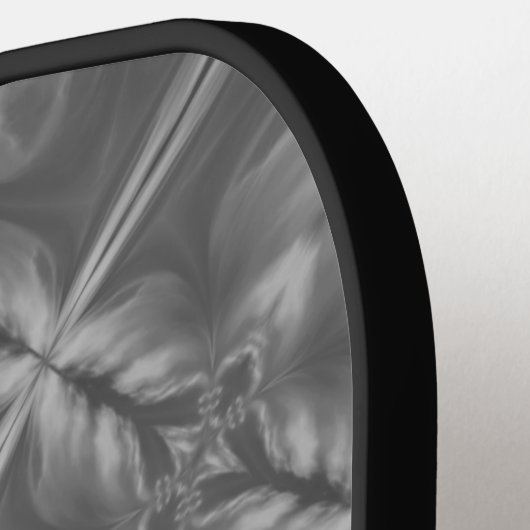 Grayscale Monochrome Cloudy Grey Abstract Patroon Pickleball Paddle (Links Detail)