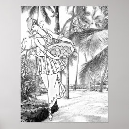 Grayscale  Natuur vrouwen bomen kleuren Poster
