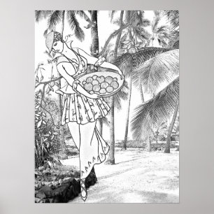 Grayscale Natuur vrouwen bomen kleuren Poster