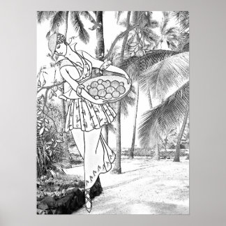 Grayscale Natuur vrouwen bomen kleuren Poster