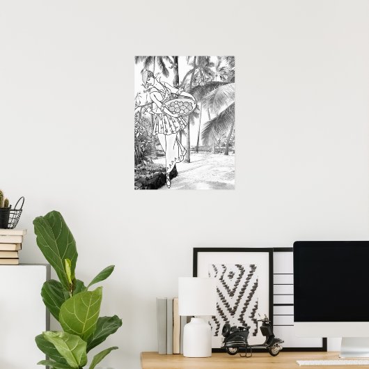 Grayscale  Natuur vrouwen bomen kleuren Poster (Thuiskantoor)