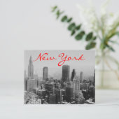 Grayscale New York City Night Briefkaart (Staand voorkant)