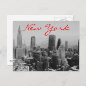 Grayscale New York City Night Briefkaart (Voorkant / Achterkant)