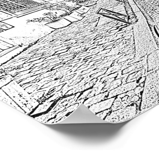 Grayscale Old Paris City Buildings Poster (Hoek)