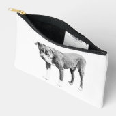 Grayscale Pit Bull Zipper Pouch Etui (Open)