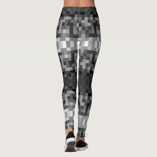 Grayscale Pixelated Leggings (Achterkant)
