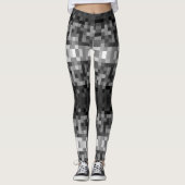 Grayscale Pixelated Leggings (Voorkant)