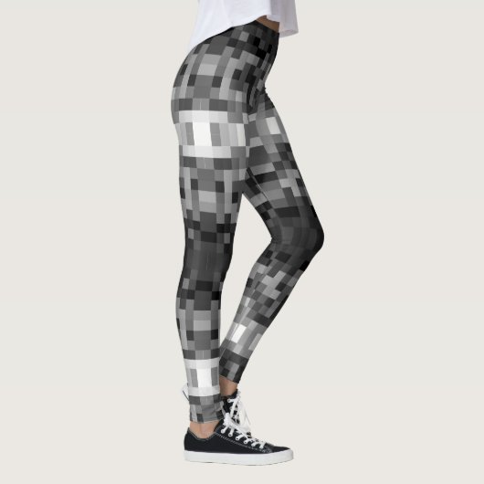Grayscale Pixelated Leggings (Rechts)