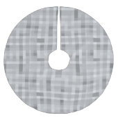 Grayscale Pixelated Plaid Digital Static Texture Kerstboom Rok (Voorkant)