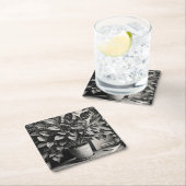 Grayscale pot plant met enorme bladeren kartonnen onderzetters (Insitu)