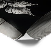 Grayscale pot plant met enorme bladeren perfect poster (Hoek)