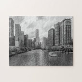 Grayscale Puzzle voor de Grayscale van Chicago Riv Legpuzzel (Horizontaal)