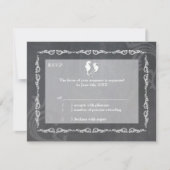 Grayscale Seahorse Beach Wedding RSVP (Voorkant)