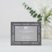 Grayscale Seahorse Beach Wedding RSVP (Staand voorkant)