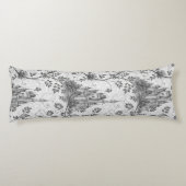 Grayscale Sprookjeskasteel met  wijngrens Lichaamskussen (Achterkant)