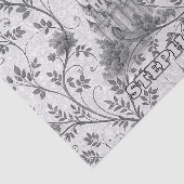 Grayscale Sprookjeskasteel met  wijngrens Tissuepapier (Detail)