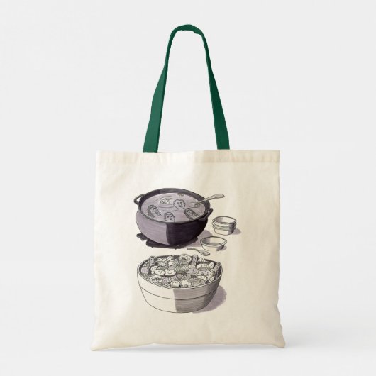 Grayscale Tekening van vele gezichten in een grote Tote Bag (Achterkant)