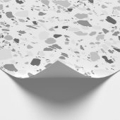 Grayscale terrazzo handgemaakt verpakkingspapier cadeaupapier (Hoek)